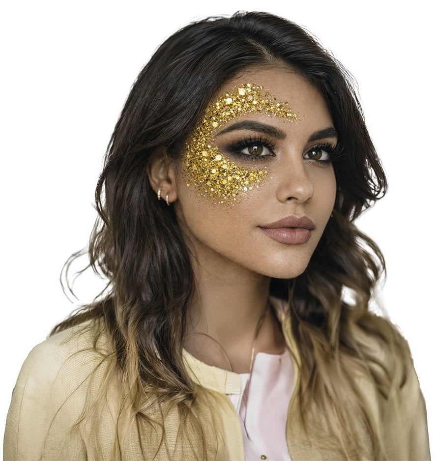 Barra de Maquillaje en Glitter Color Oro