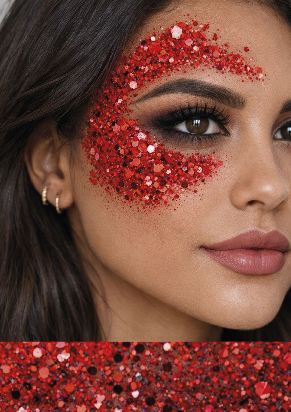 Barra de Maquillaje en Glitter Color Rojo