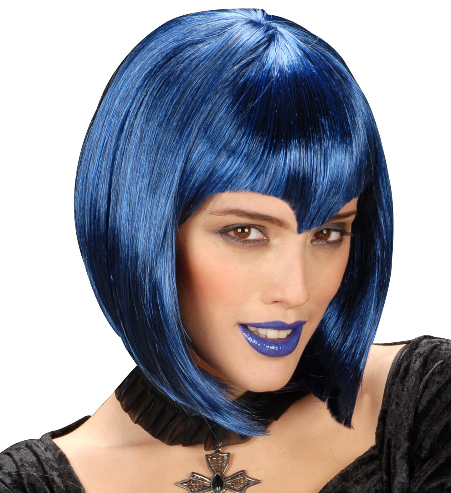 Peluca de Vampiresa Azul Corta COMPLEMENTOS Widmann