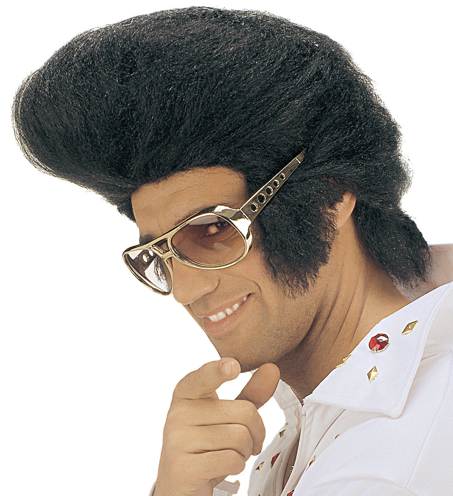 Peluca de Elvis Presley Morena con Patillas COMPLEMENTOS Widmann