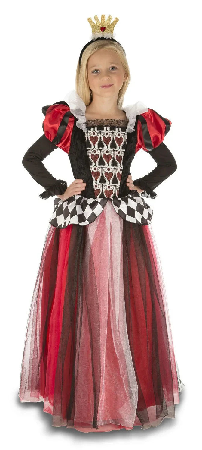 Disfraz de Reina de Corazones Largo para Niña Alicia en el País de las Maravillas Viving