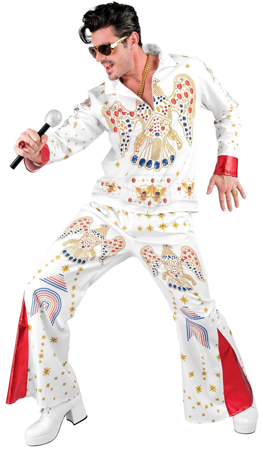 Disfraz de Elvis Presley Blanco para Hombre Elvis Widmann