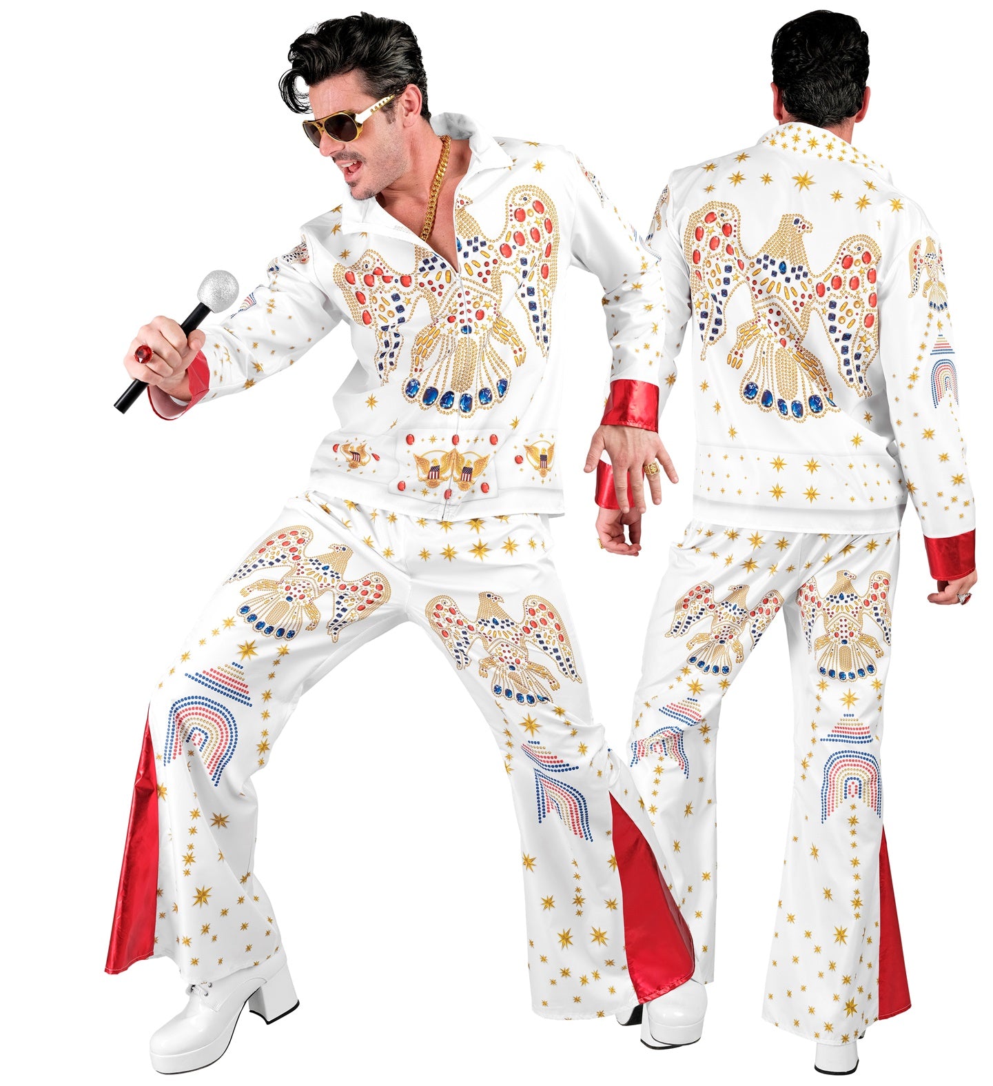Disfraz de Elvis Presley Blanco para Hombre Elvis Widmann