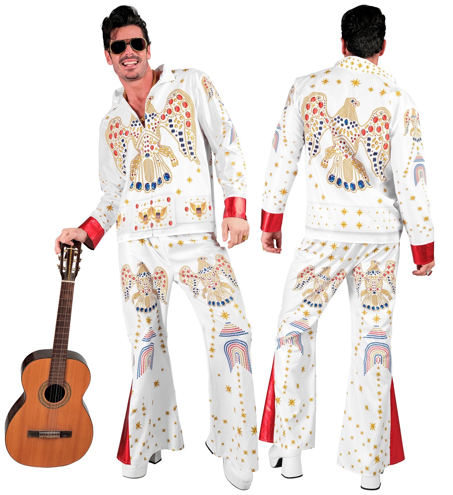 Disfraz de Elvis Presley Blanco para Hombre Elvis Widmann