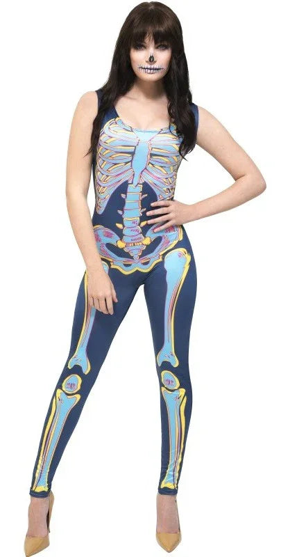 Disfraz de Esqueleto Azul para Mujer Esqueletos Smiffys