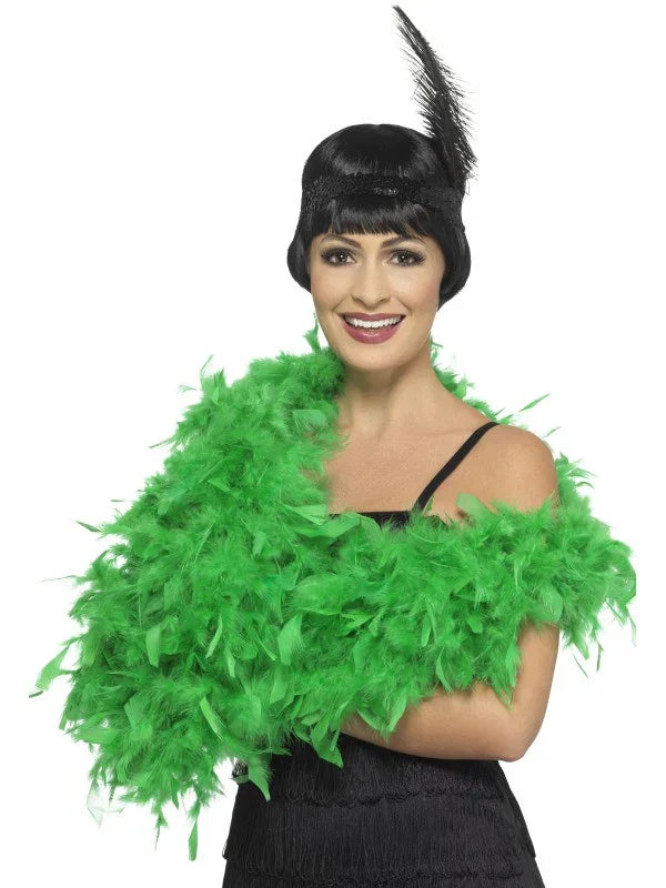 Boa de Plumas Verdes Deluxe Charleston, Gangster y Años 20 Smiffys