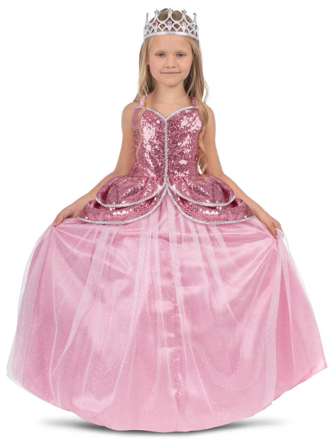 Disfraz de Princesa Rosa con Lentejuelas para Niña Princesas y Príncipes Infantiles Viving