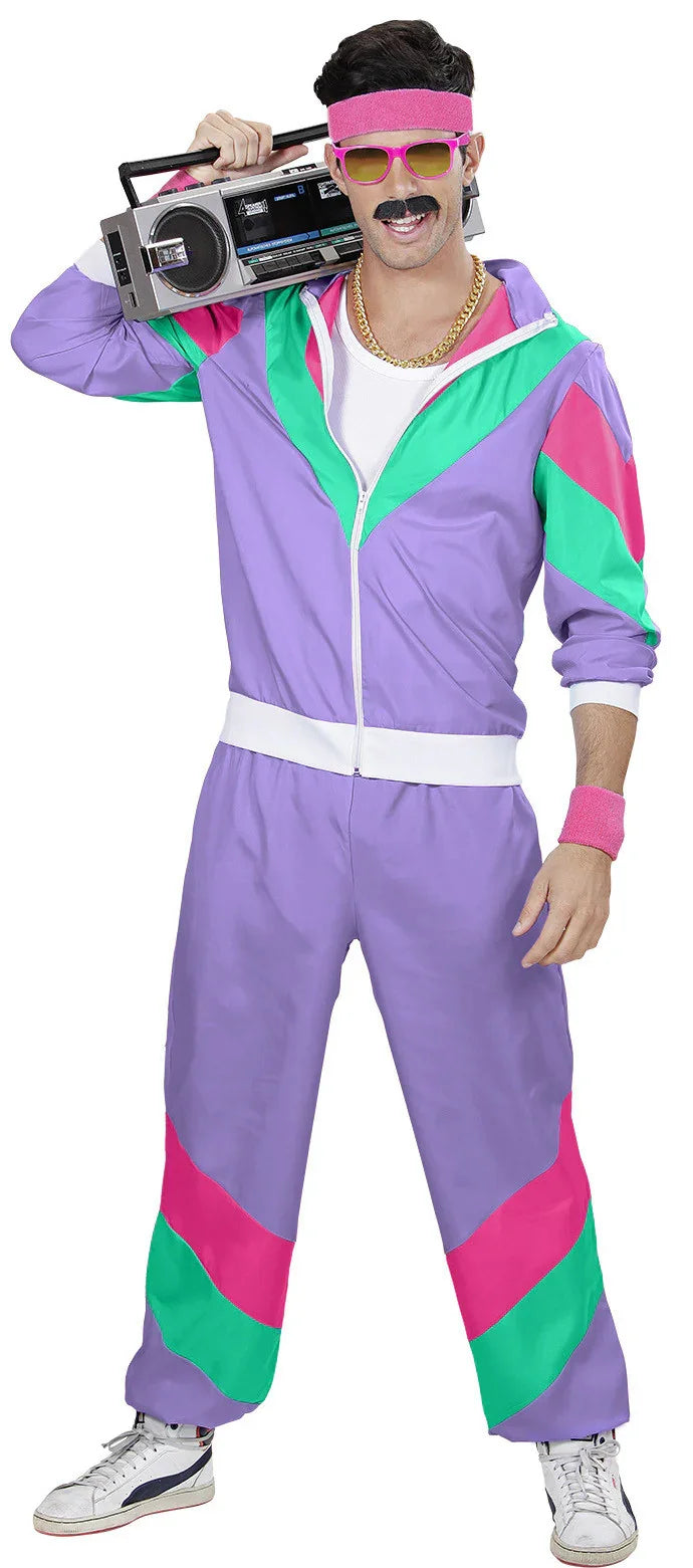 Disfraz Chandal Morado Años 80 para Adulto Años 60, 70 y 80 Widmann