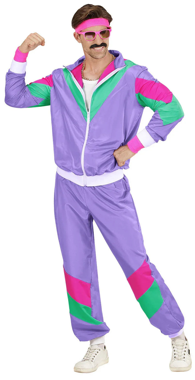 Disfraz Chandal Morado Años 80 para Adulto Años 60, 70 y 80 Widmann