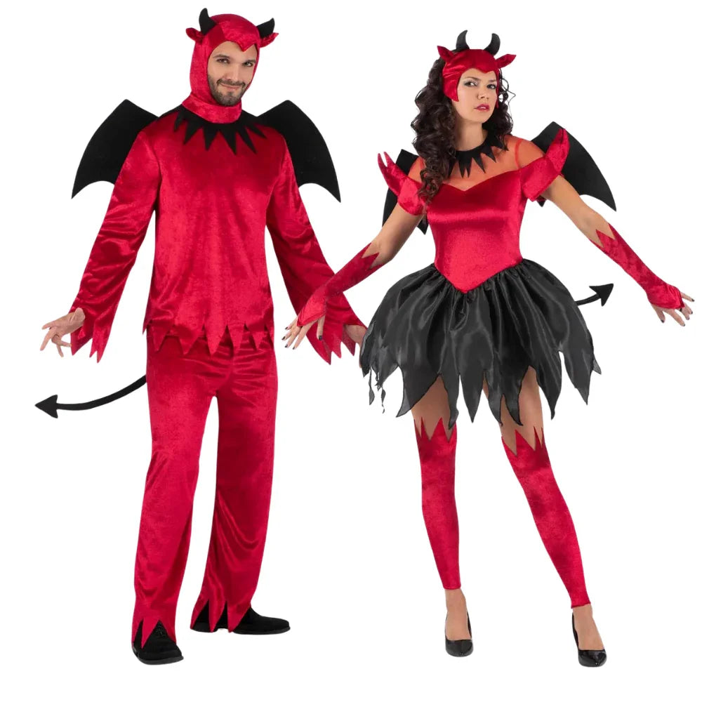 Disfraces en Pareja de Demonios con Alas Demonios Disfraces Simon