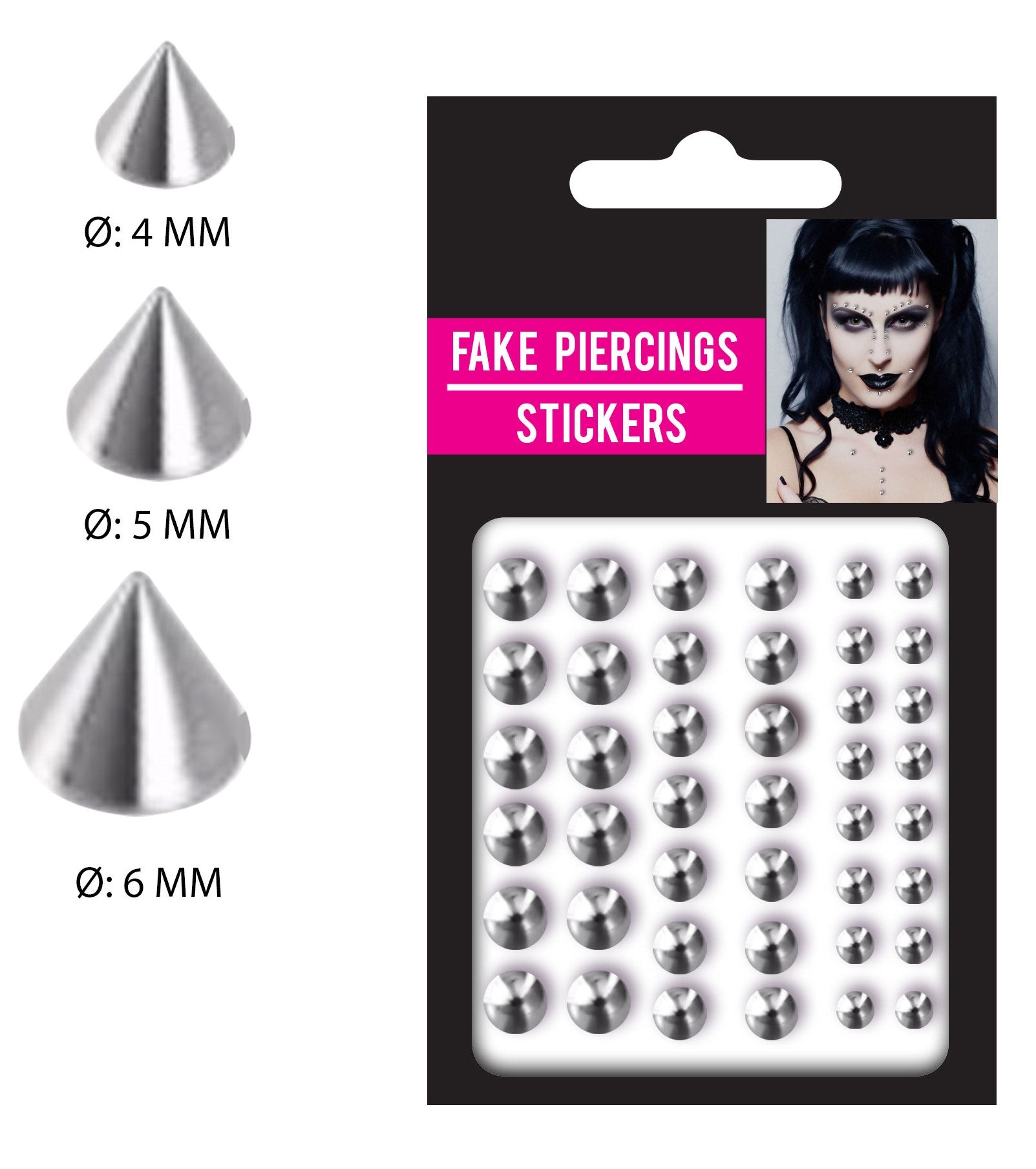Pack de 30 Piercings Falsos con Punta y Autoadhesivo
