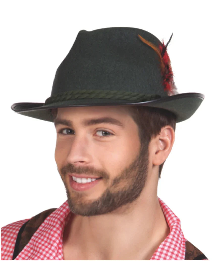 Sombrero Bávaro Verde con Plumas Complementos Oktoberfest El Rey del Carnaval