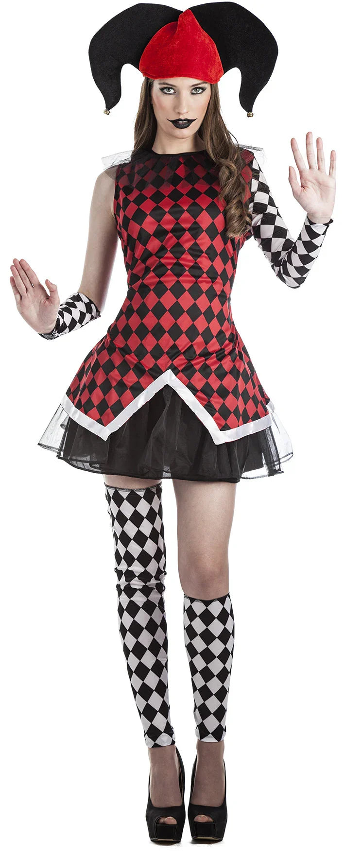 Disfraz de Arlequín Rombos para Mujer Arlequines y Bufones Kimokawaii