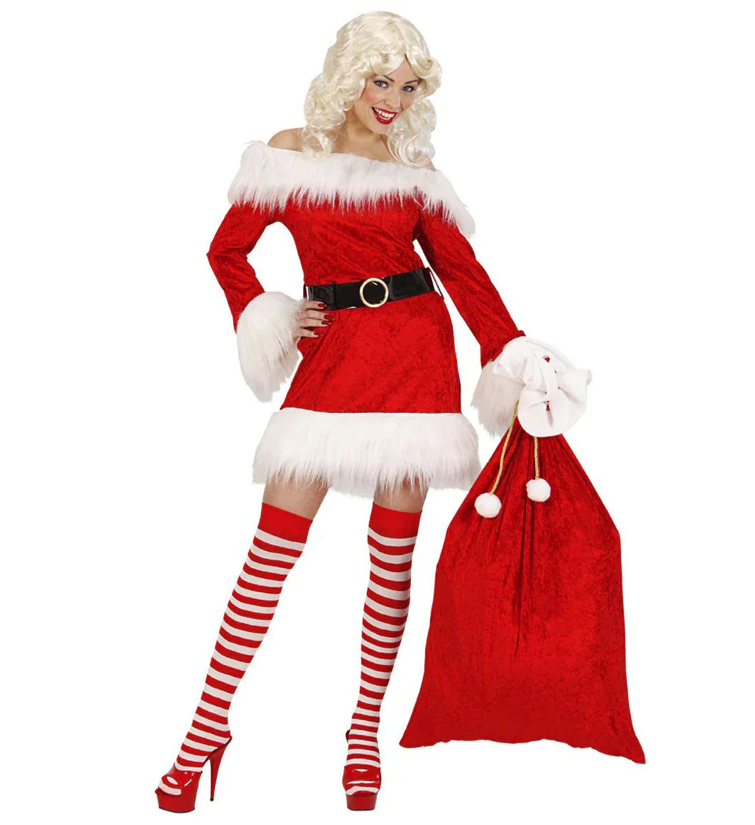 Saco de Papá Noel de Terciopelo Rojo Papa Noel y Mama Noel Widmann