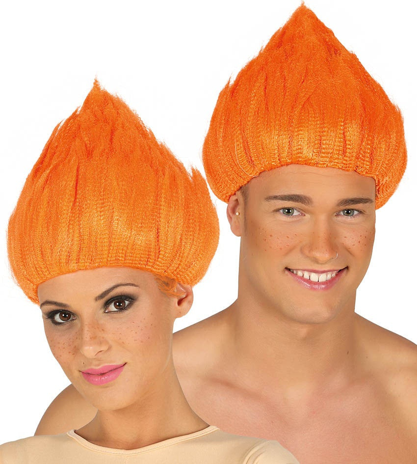 Peluca Naranja de Troll Trolls La Película Guirca