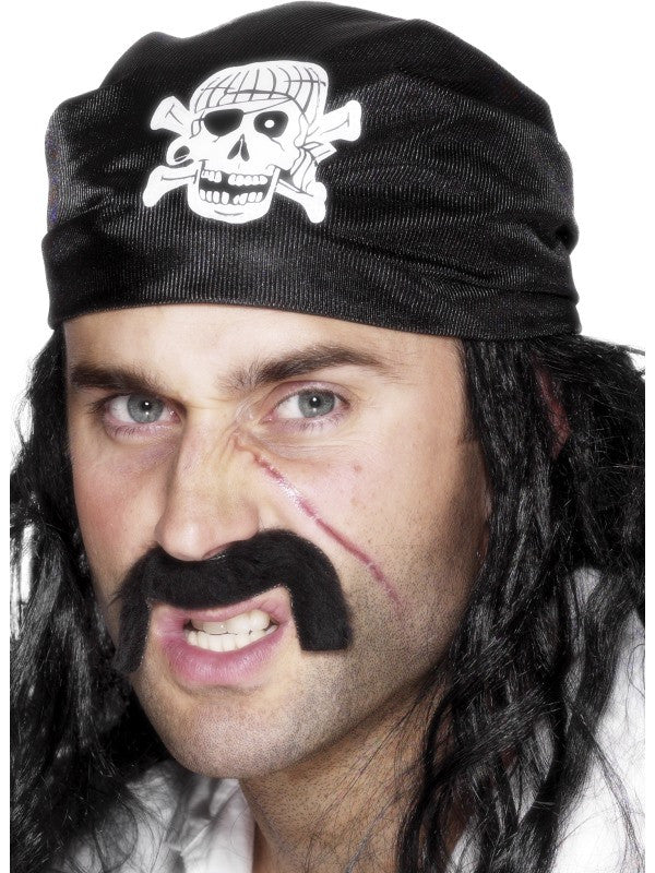 Bandana Negra de Pirata con Calavera Complementos Piratas Smiffys