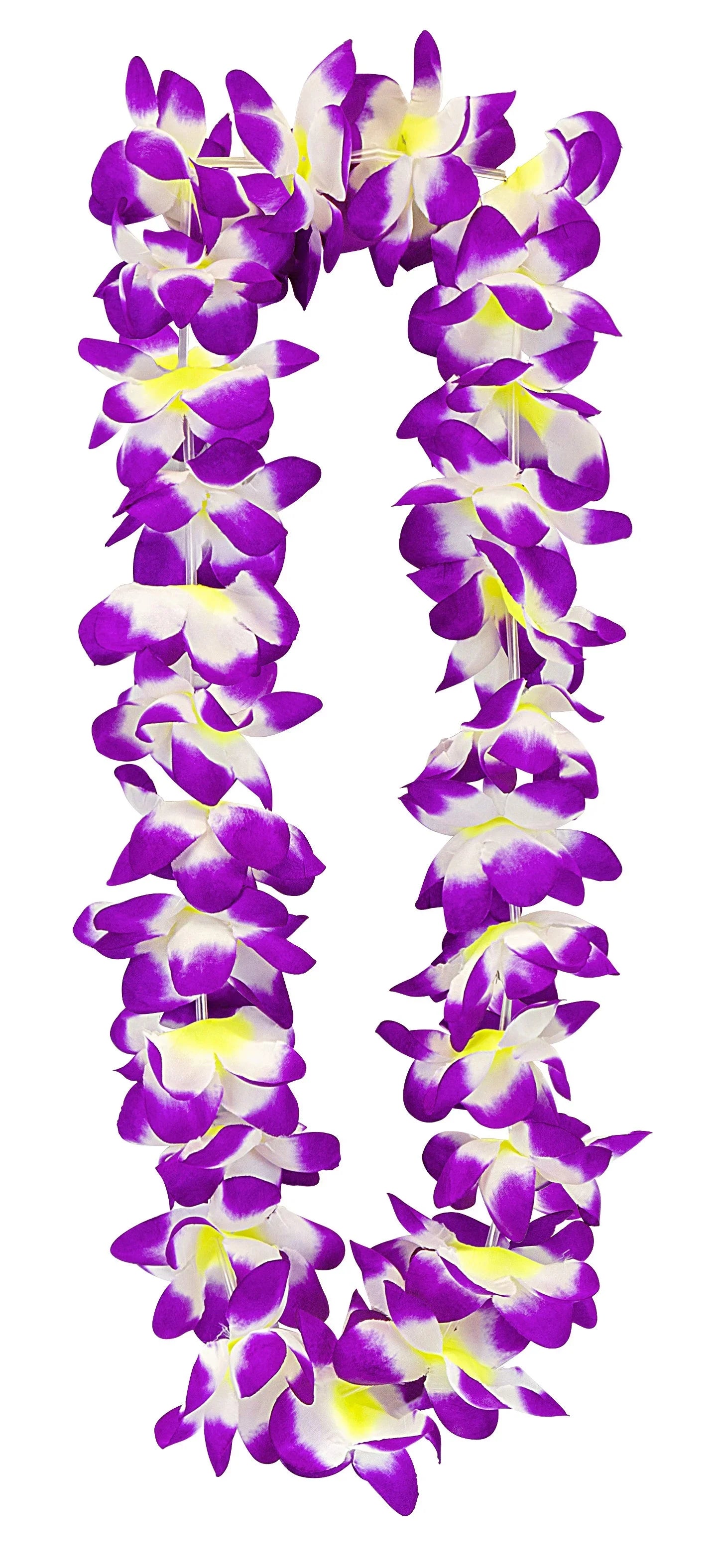 Collar Hawaiano de Flores Tropicales Moradas y Blancas Collares Hawaianos Widmann