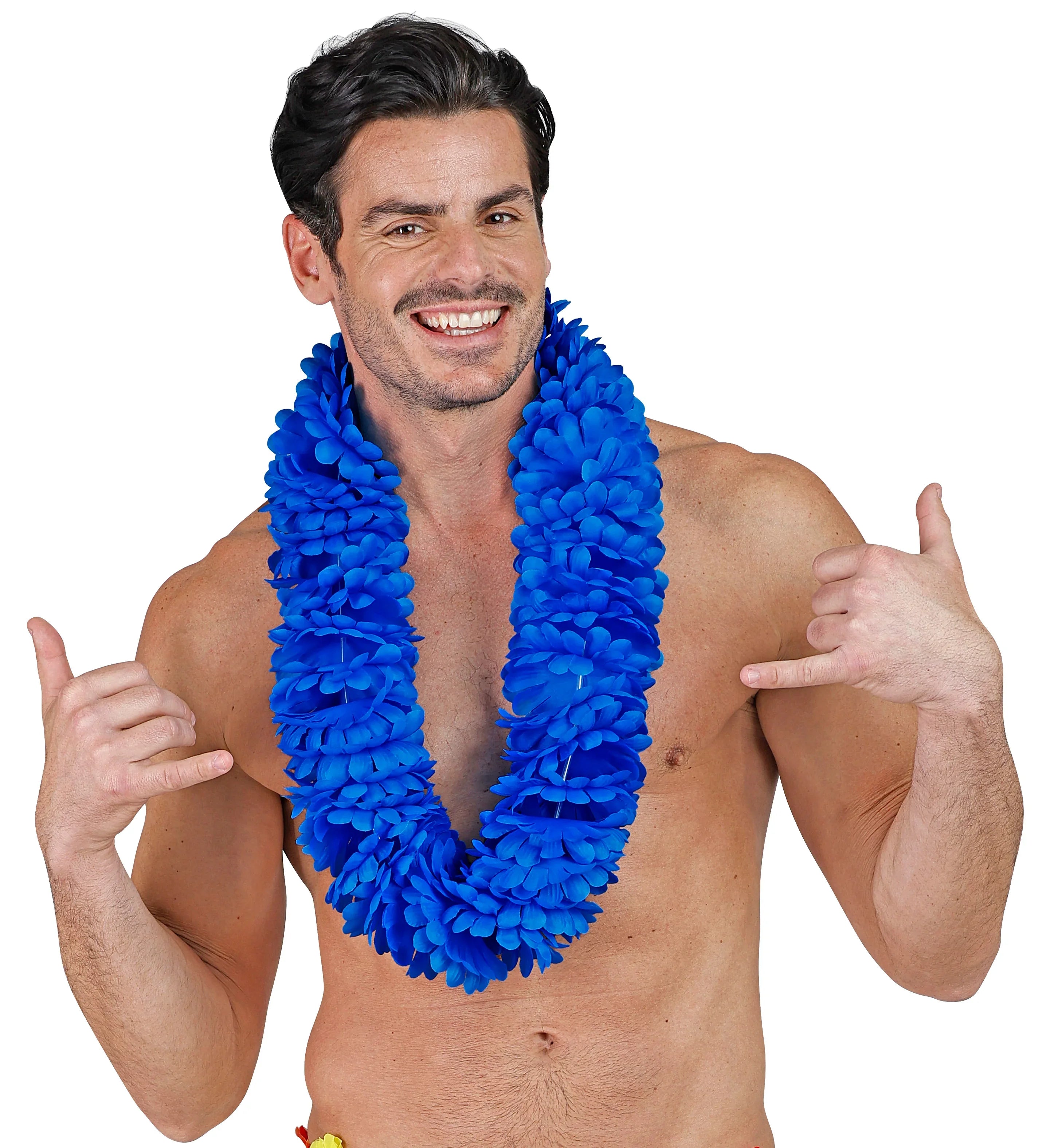 Collar Hawaiano de Flores Tropicales Azules Collares Hawaianos Widmann