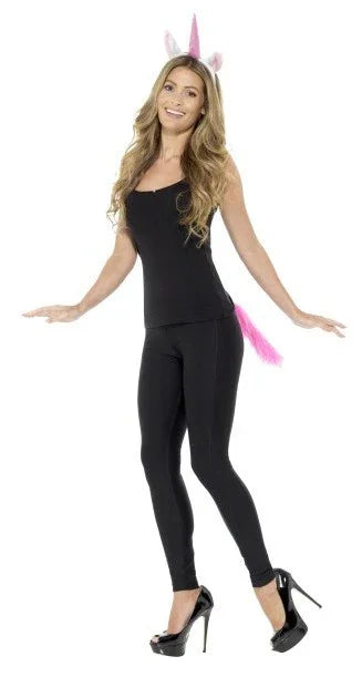 Diadema con Cuerno de Unicornio y Cola Rosa Unicornio Smiffys