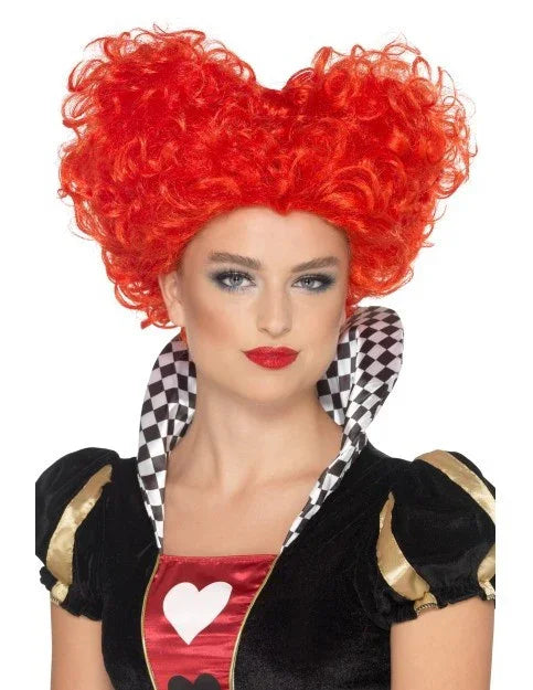 Peluca de Reina de Corazones Pelirroja Rizosa Alicia en el País de las Maravillas Smiffys