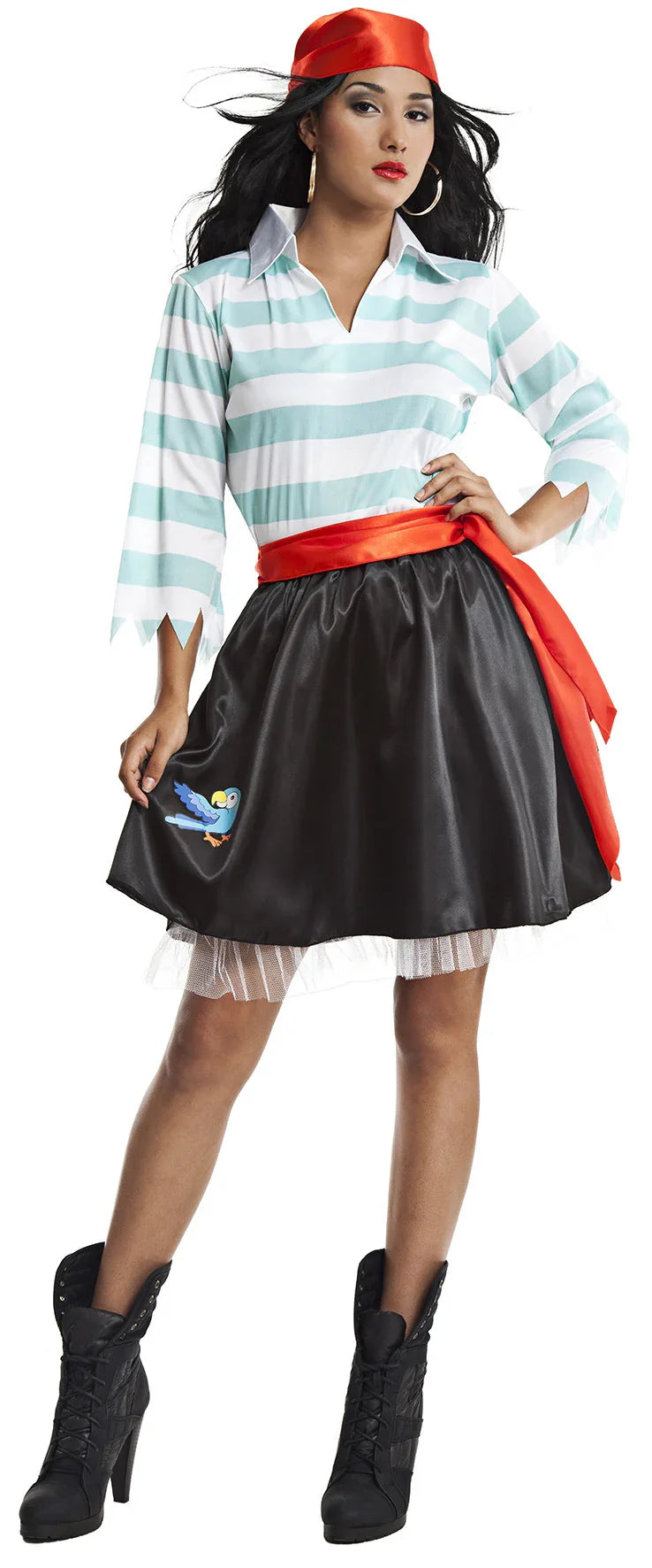 Disfraz de Pirata con Rayas Azules para Mujer Piratas Kimokawaii