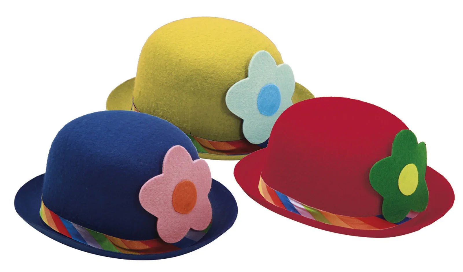 Bombín de Payaso en Rojo, Azul o Amarillo Complementos Payasos Viving