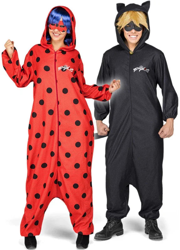 Disfraz de Ladybug Pijama para Adulto LadyBug y CatNoir Viving