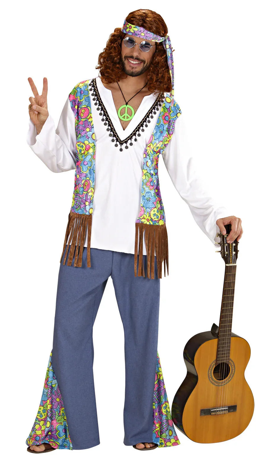 Disfraz de Hippie con Chaleco Adultos Widmann