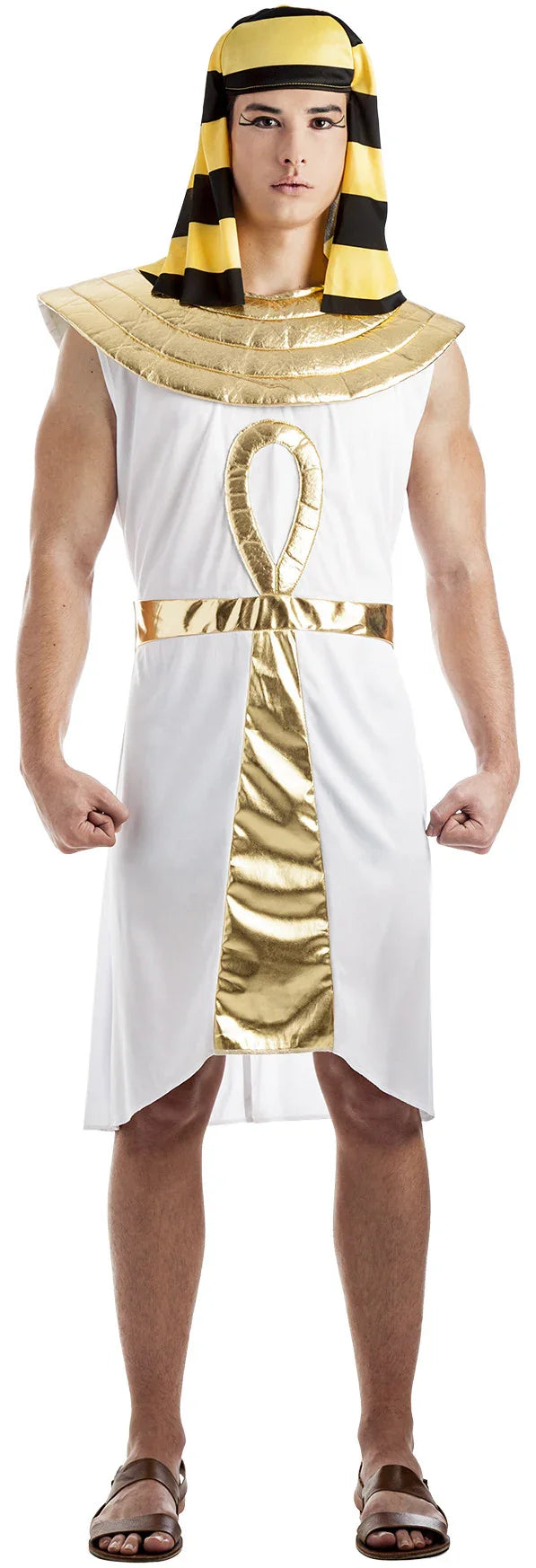 Disfraz de Egipcio Dorado y Blanco para Hombre Egipcio Kimokawaii