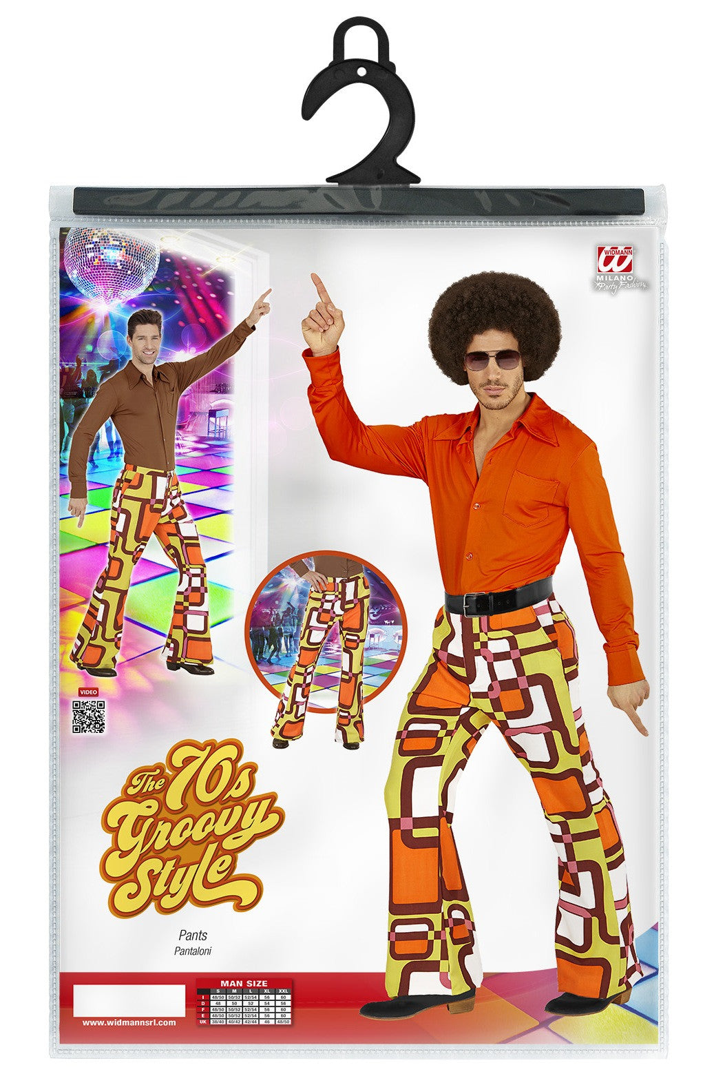 Pantalones de Campana Disco Años 70 para Hombre Disco Widmann