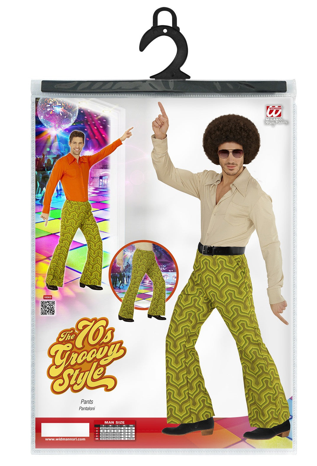 Pantalón Disco Años 70 Verde Pistacho para Hombre Disco Widmann