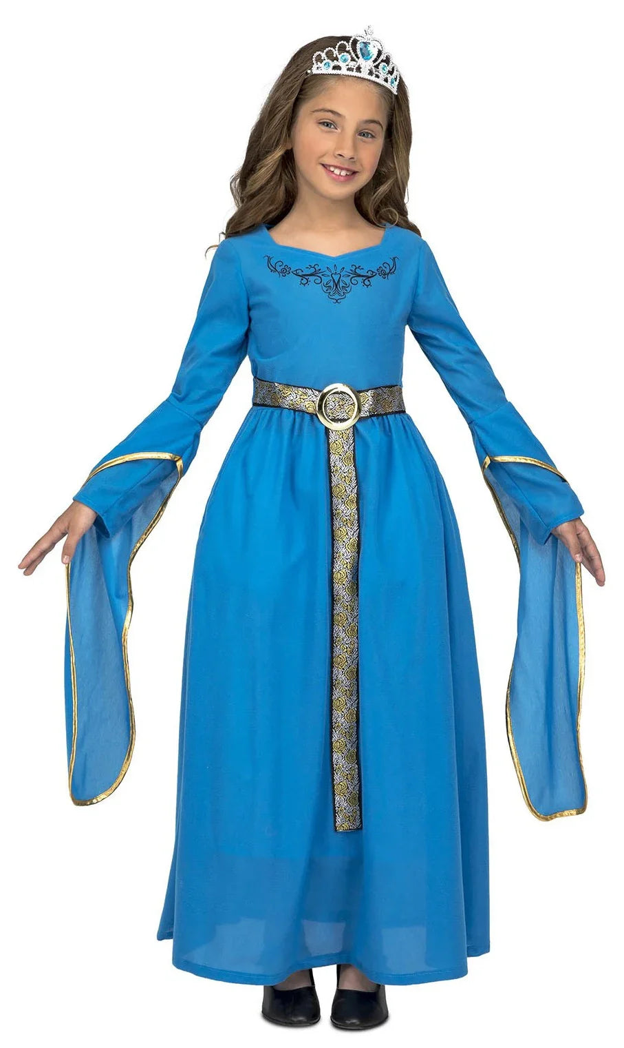 Disfraz de Princesa Medieval Azul para Niña Princesas y Damas Medievales Viving