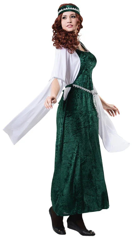 Disfraz de Princesa del Medievo Verde para Mujer Princesas y Damas Medievales El Rey del Carnaval