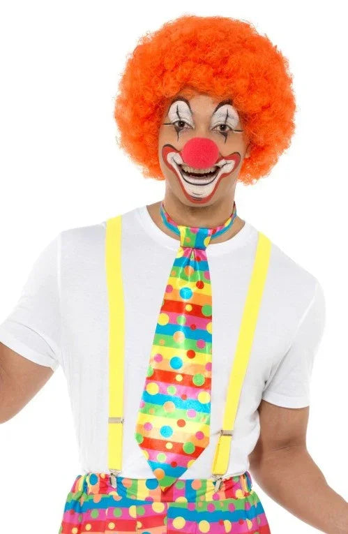 Corbata de Payaso con Lunares y Rayas Multicolor Complementos Payasos Smiffys