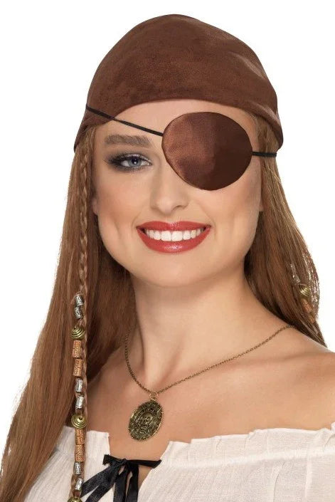 Parche Pirata de Tela Marrón Complementos Piratas Smiffys