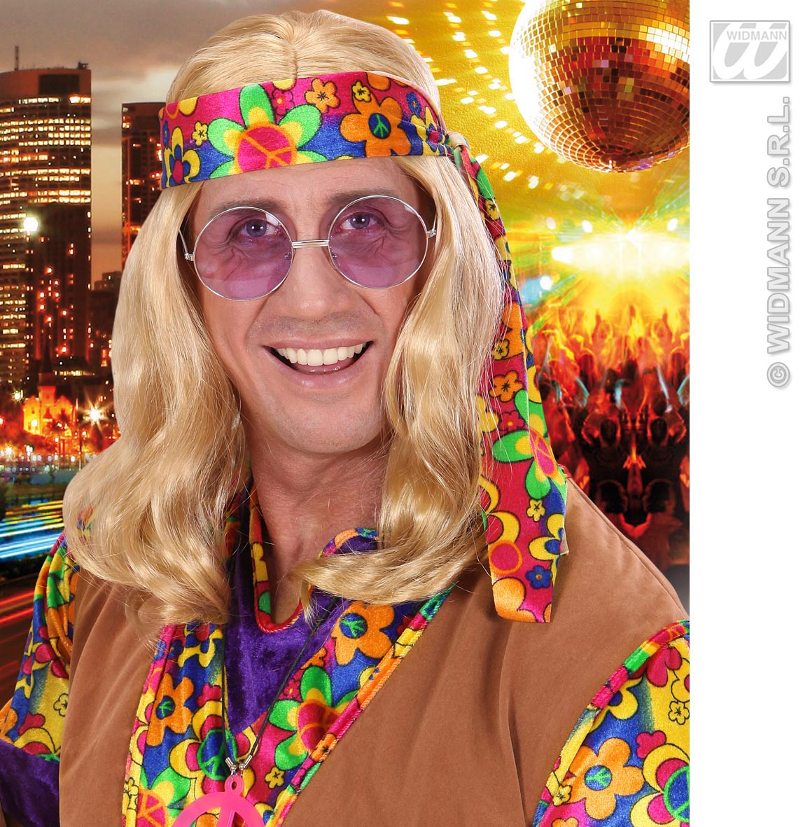 Peluca Rubia Larga de Hippie COMPLEMENTOS Widmann