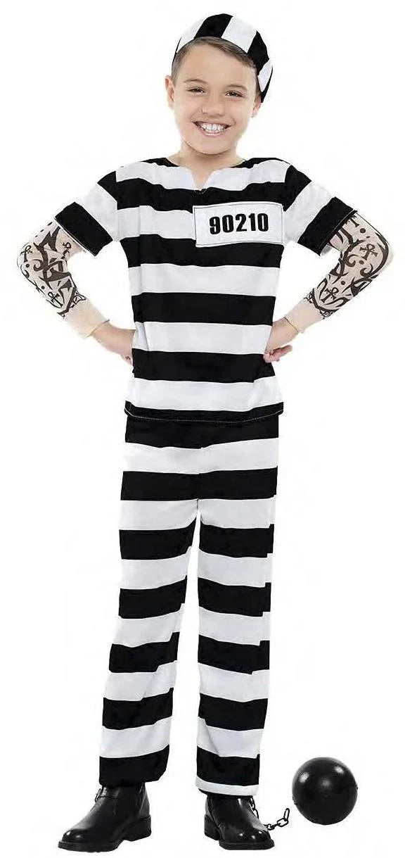 Disfraz de Preso con Tatuajes para Niño Preso Kimokawaii