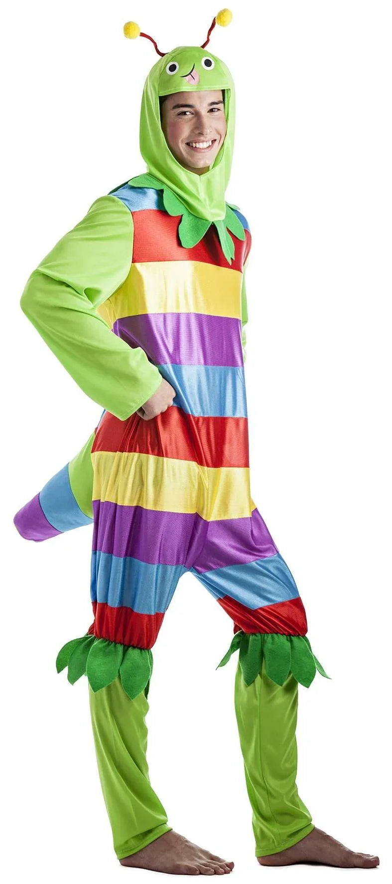 Disfraz de Gusano Colorido para Hombre Gusanos Kimokawaii