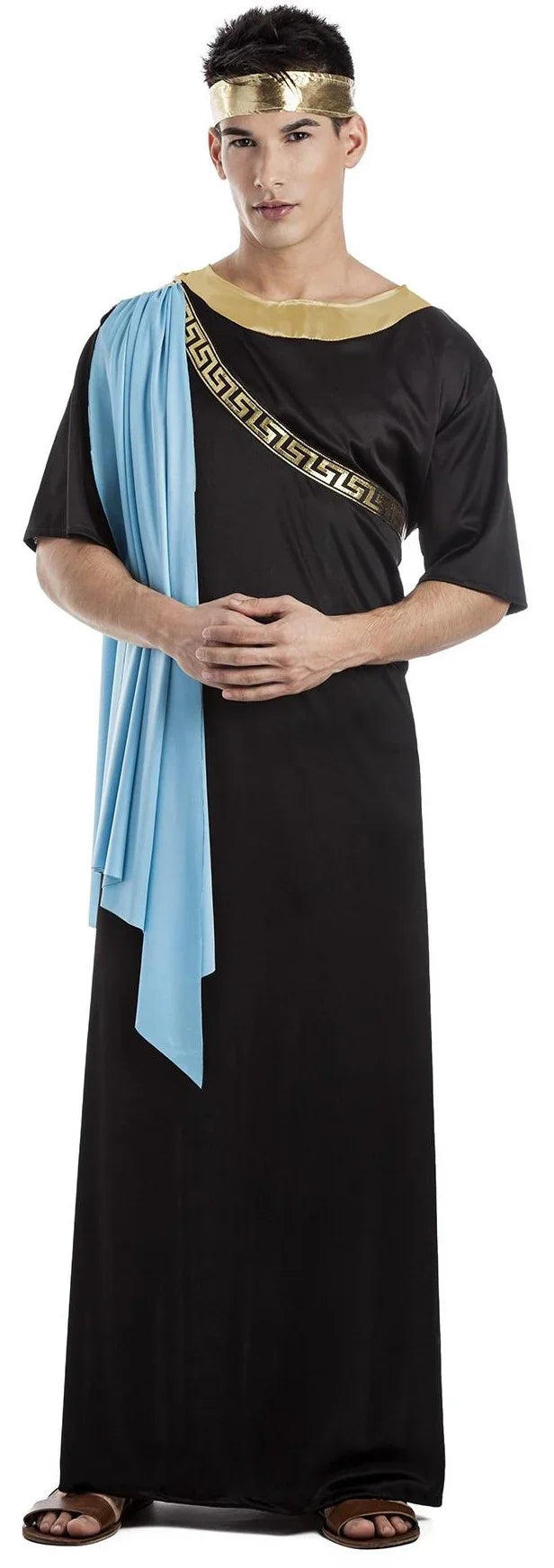 Disfraz de Senador Romano Negro para Hombre Romanos y Griegos Kimokawaii