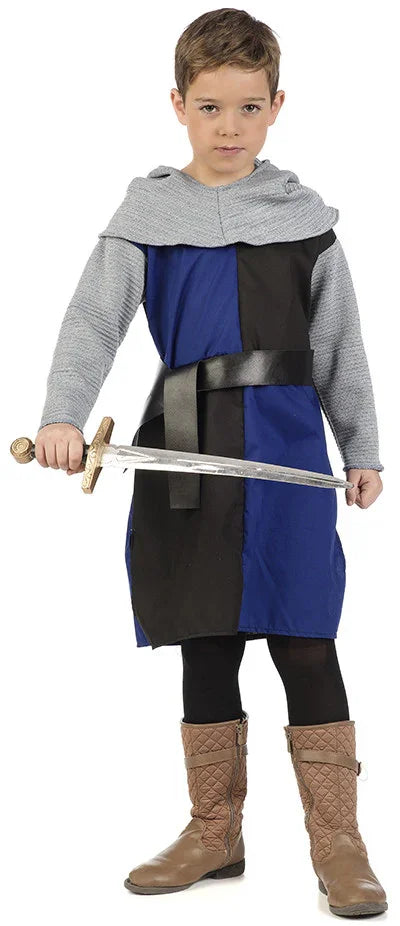 Disfraz de Caballero Cruzado Medieval Azul Infantil Caballeros y Cruzados Medievales Limit Sport