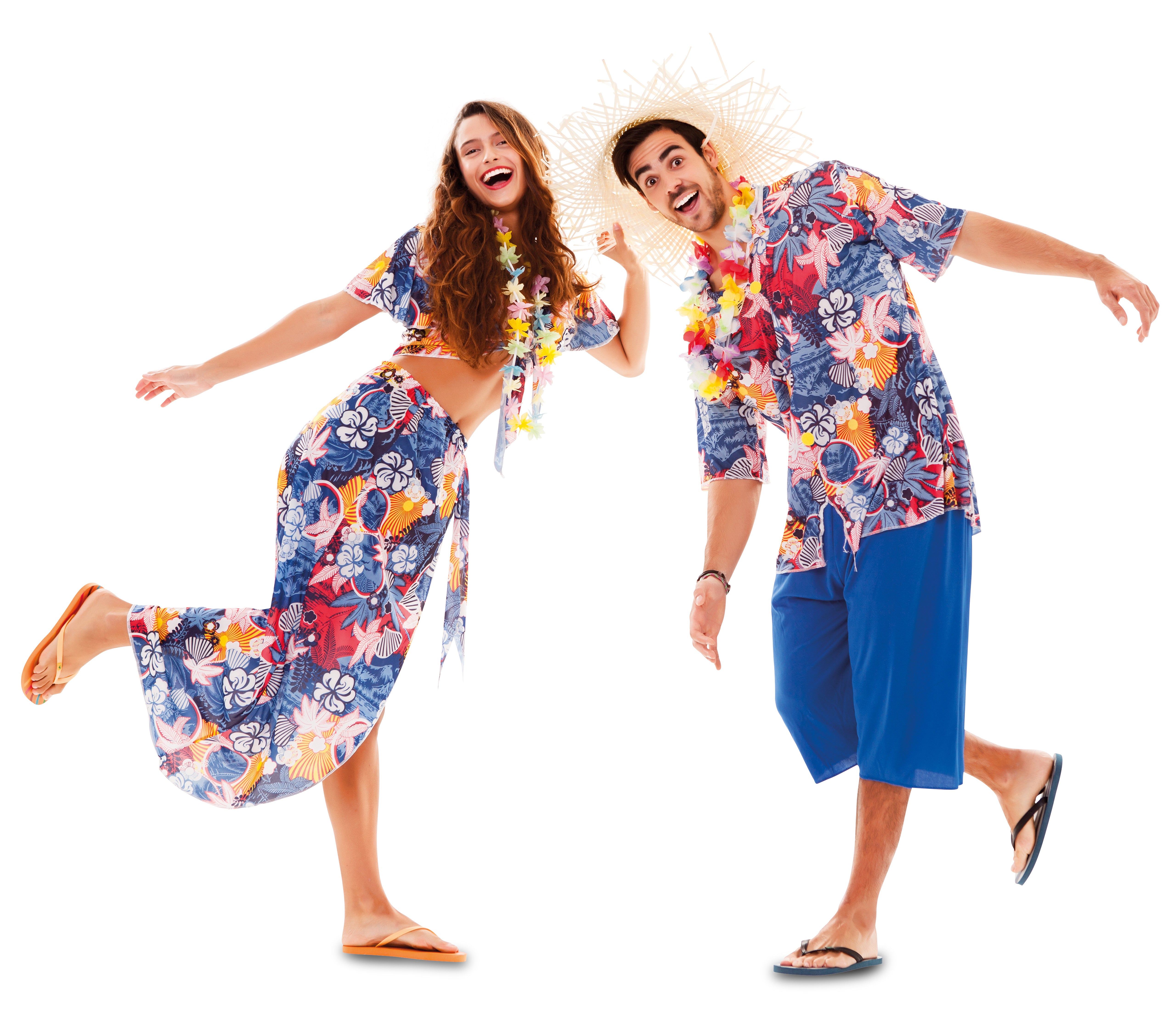 Disfraz de Hawaiana Azul para Adulto Hawaianos EuroCarnavales