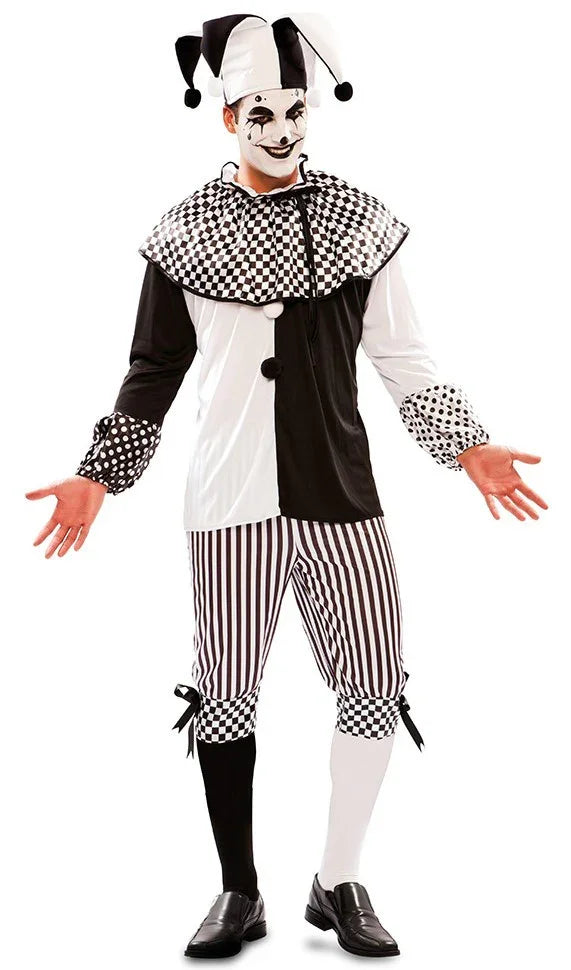 Disfraz de Arlequín Blanco y Negro para Hombre Arlequines y Bufones EuroCarnavales