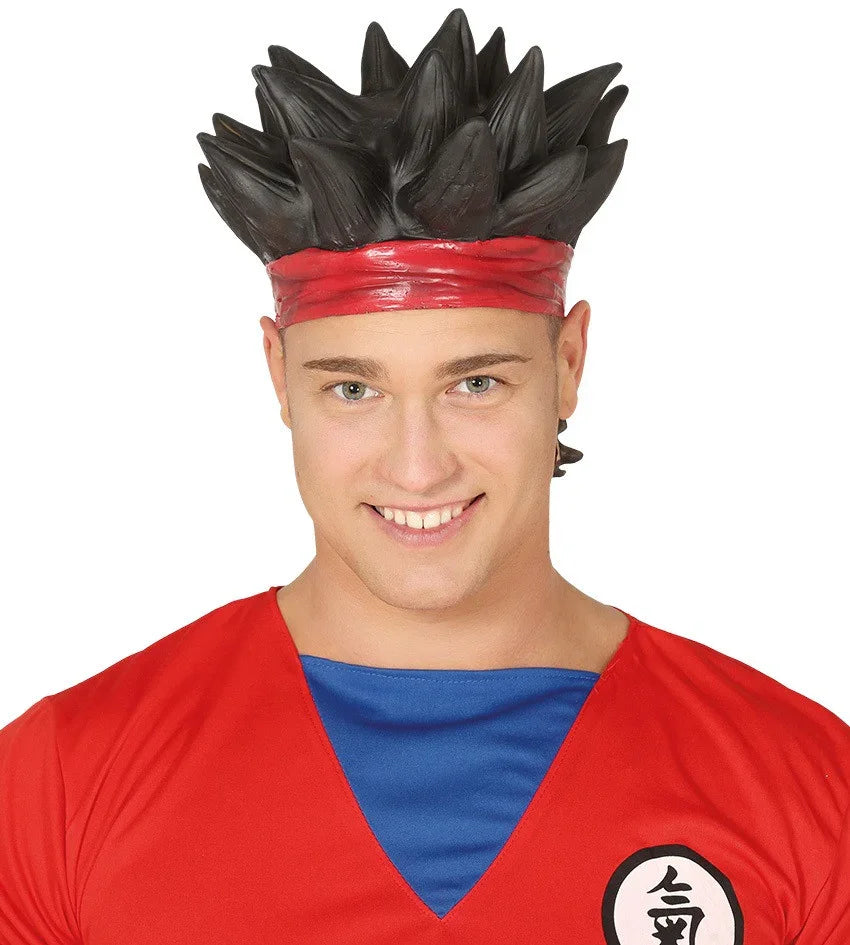 Peluca de Son Gohan Morena en Látex Complementos Superhéroes Guirca