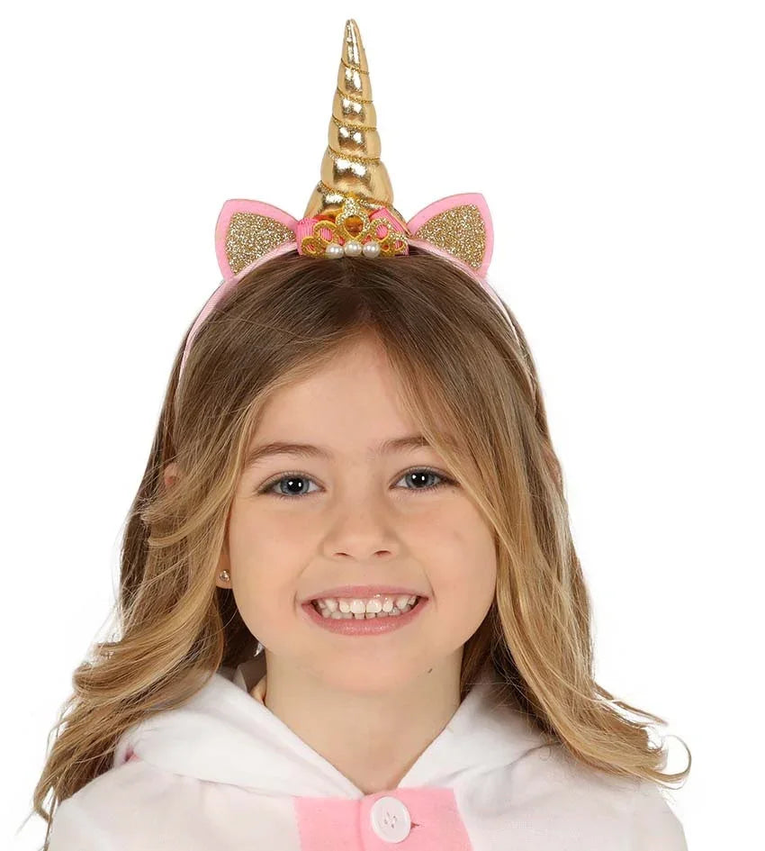 Diadema de Unicornio Dorada Infantil Unicornio Guirca