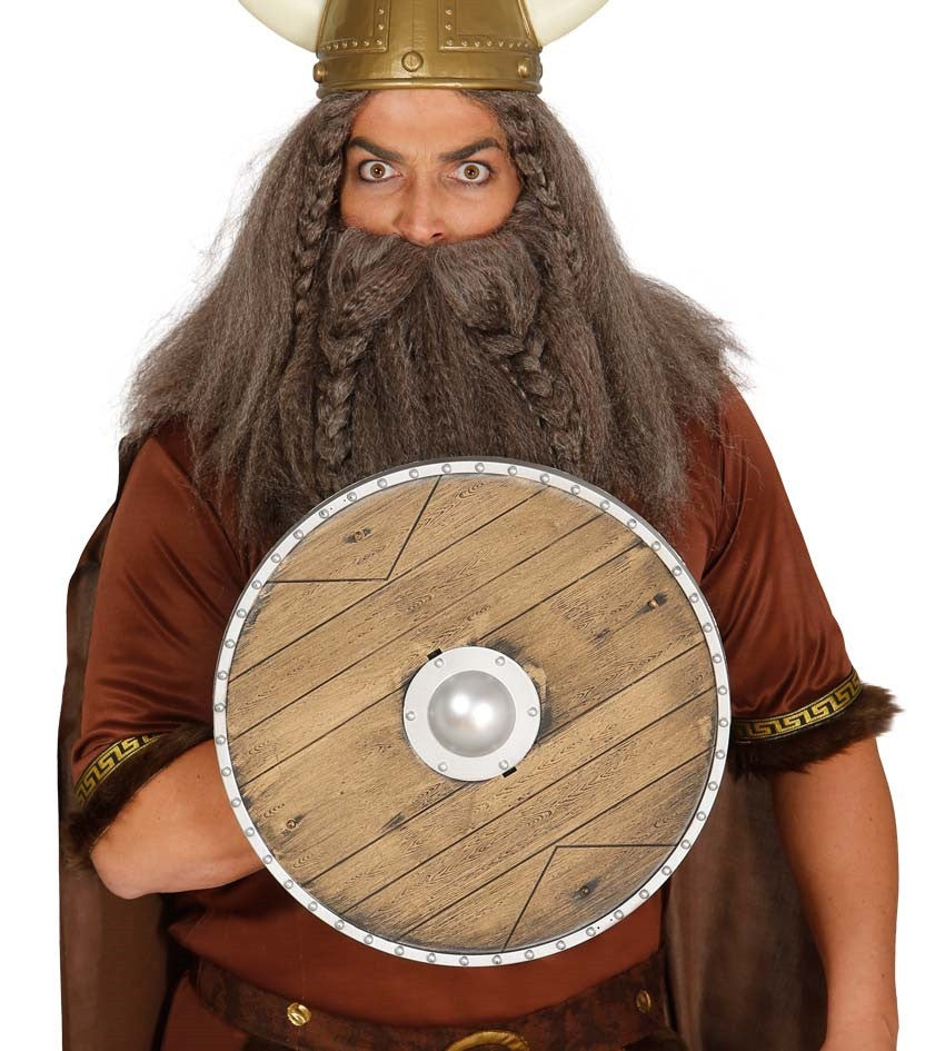 Escudo Vikingo Redondo Efecto Madera Complementos Vikingos Guirca