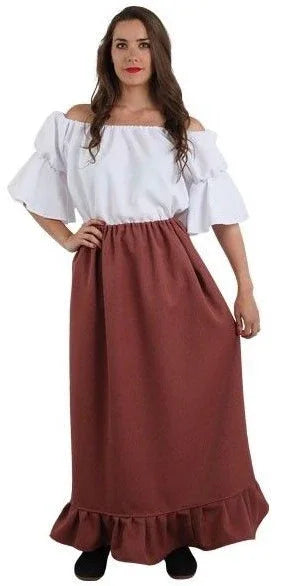 Falda Medieval Granate Larga Complementos Medievales Fycar Complementos