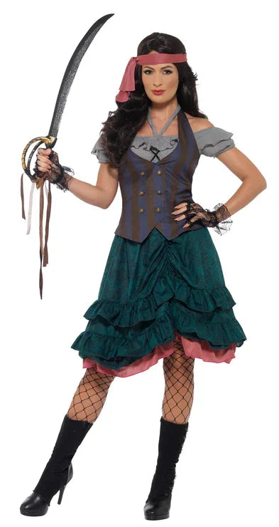 Disfraz de Pirata con Chaleco y Falda para Mujer Piratas Smiffys