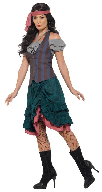 Disfraz de Pirata con Chaleco y Falda para Mujer Piratas Smiffys