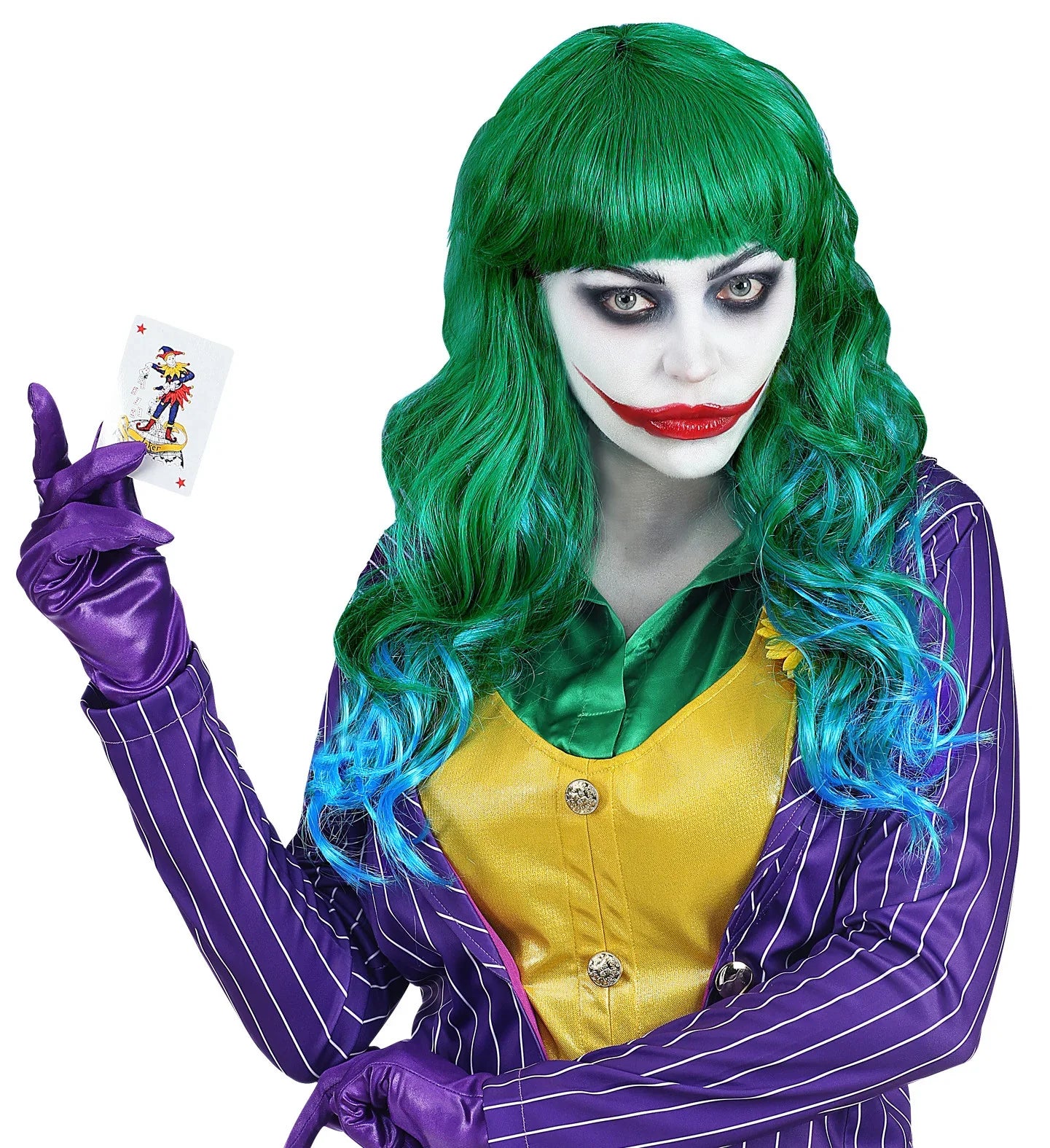 Peluca Verde Larga de Payasa Asesina Joker Widmann