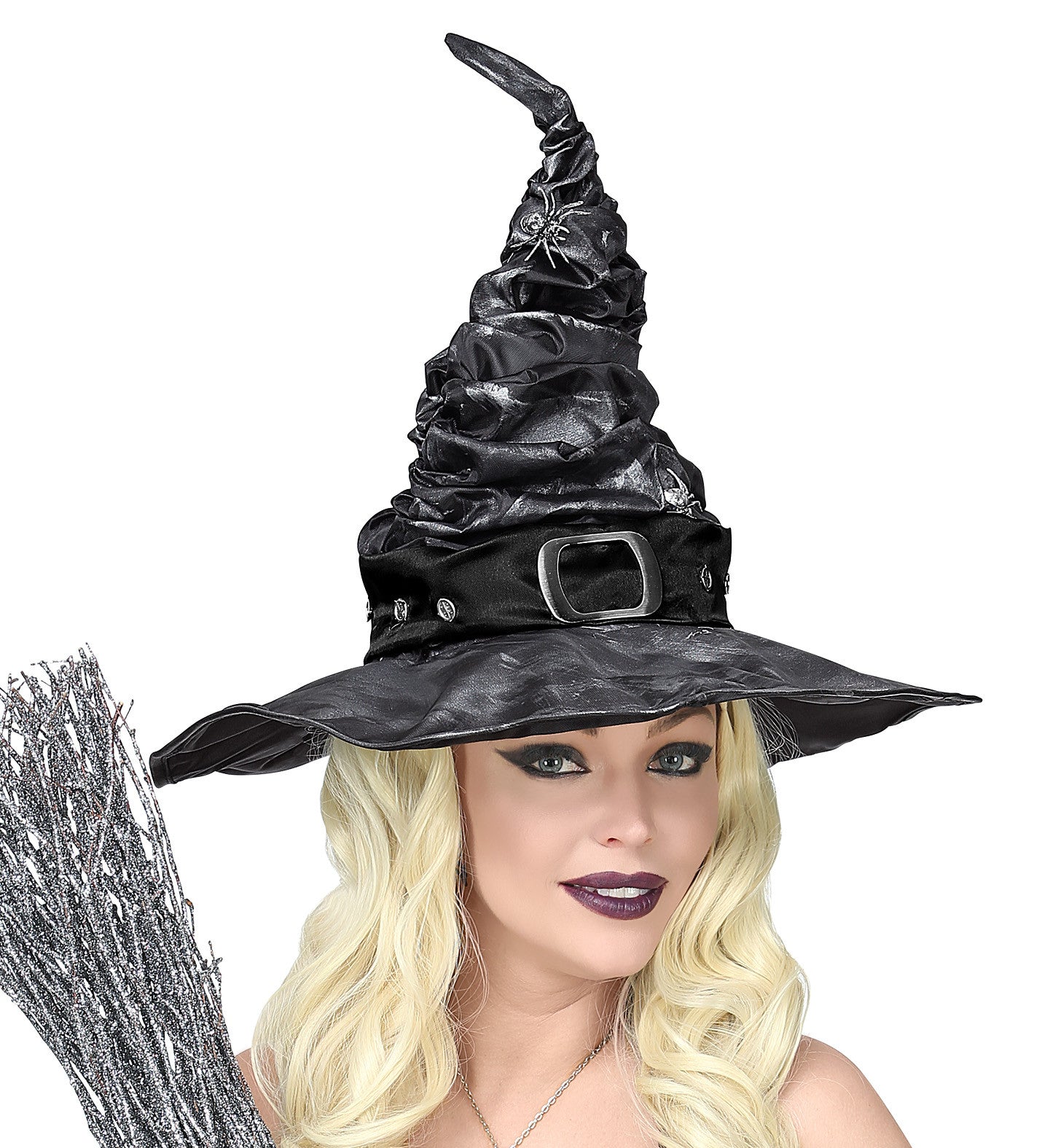 Sombrero de Bruja con Arañas Efecto Envejecido Brujas Widmann